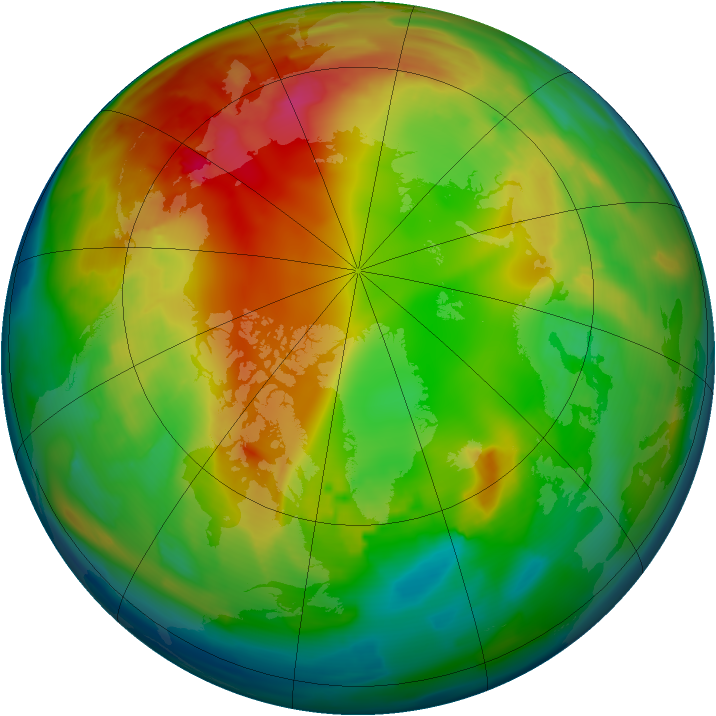 Arctic ozone map for 03 February 2011